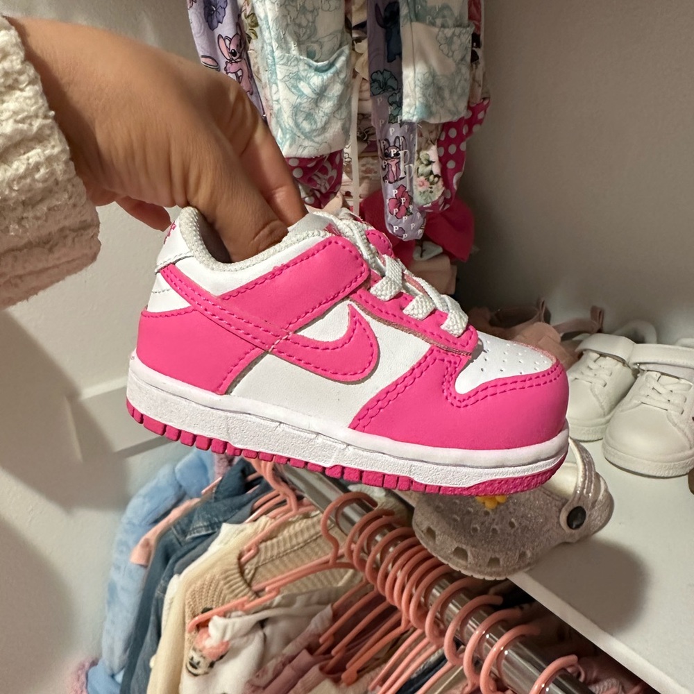 Nike Kids Pink and White Sneakers